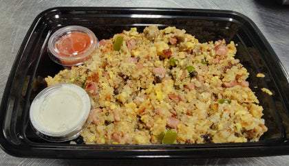 THREE MEAT BREAKFAST STIR FRY